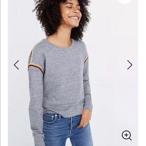 Madewell Embroidered-Trim Crop Sweatshirt